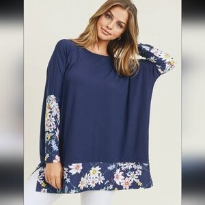 Floral Navy Women's Top